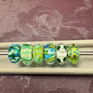 Trollbead lot of 6 beads very unique all like new!